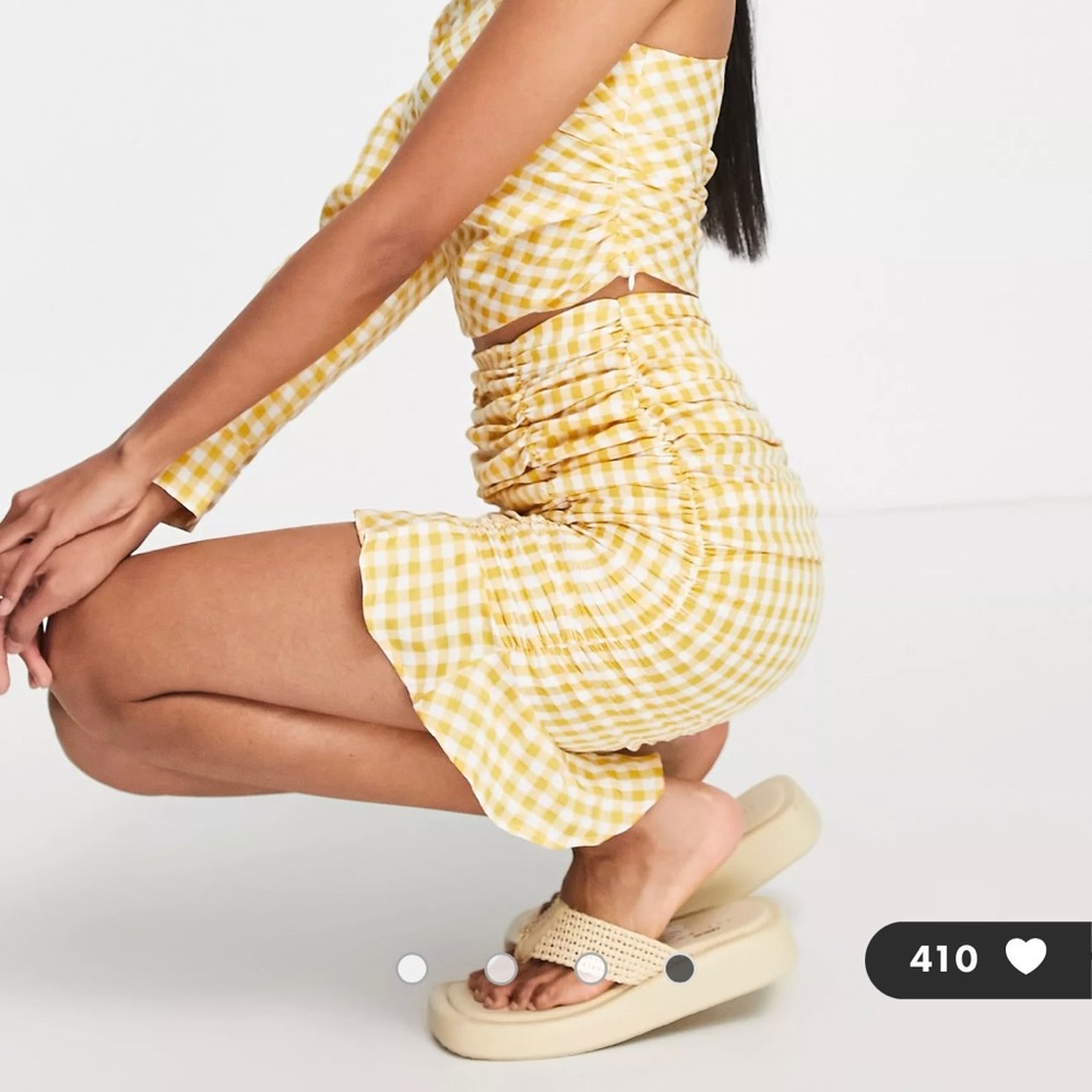 ASOS yellow gingham skirt